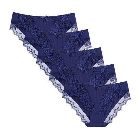 Baywell Women 5 Pieces Lace Underwear Sexy Breathable Hipster Panties Stretch Seamless Bikini