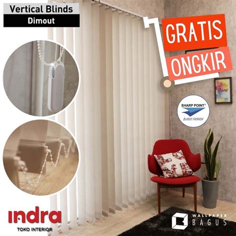 Jual Sharp Point Vertical Blind Dimout Blackout Blok Cahaya