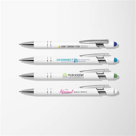 Custom Full Colour White Alpha Soft Touch Stylus Pen Pens Ca