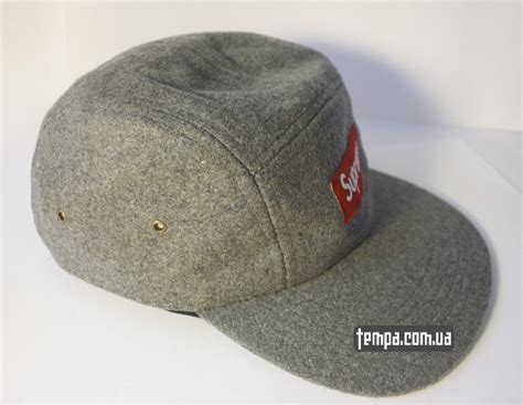 Пятипанельная кепка Supreme серая | Tempa