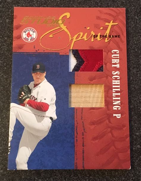 Donruss Studio Curt Schilling Game Used Bat Worn Jersey Patch