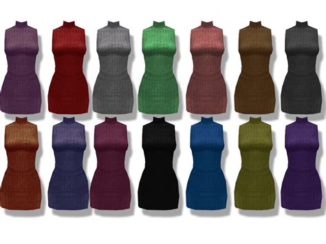 The Sims Resource Set48 Carmen Turtleneck Dress