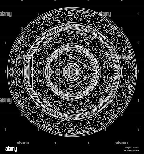 Mandalas Zum Ausmalen Dekorative Schwarze Und Weiße Runde Umrisse Ornament Ungewöhnliche