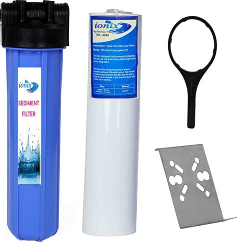 IONIX Whole House Water Filter, 20 inch Bag Filter Assembly with 1 Inch