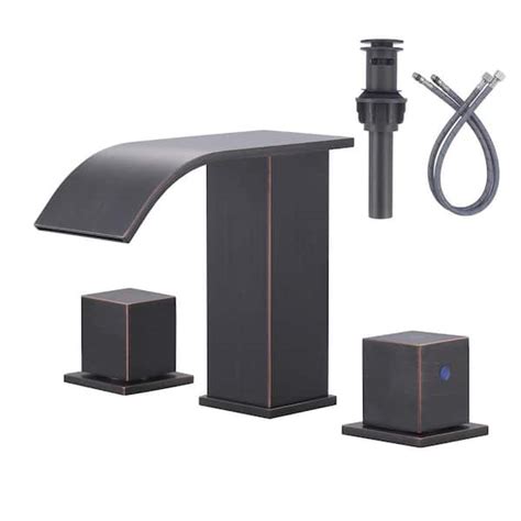 Arcora Waterfall In Widespread Double Handle Bathroom Faucet In Oil