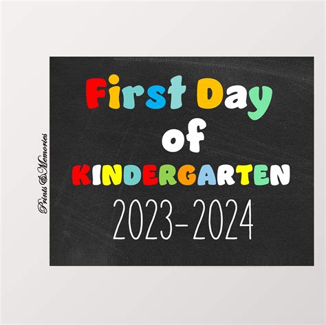 First Day Of Kindergarten 2023 Chalkboard Sign First Day Of School Back