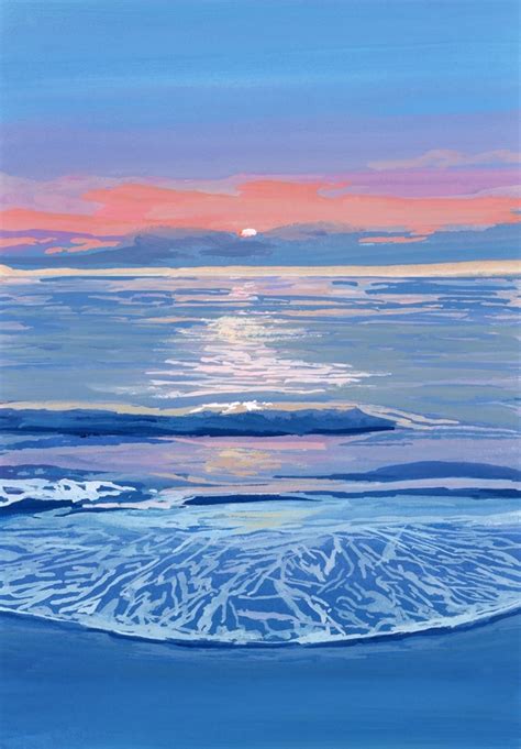 Purple Sand Beach Painting An Art Print By Kelley Vivian Inprnt