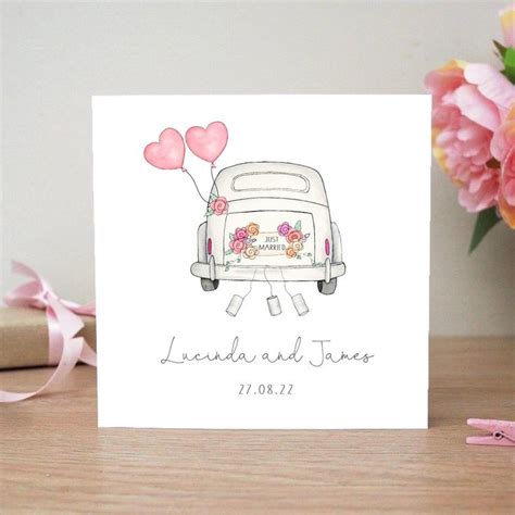 Personalised Wedding Card Wedding Day Card Wedding Car Card Just ...