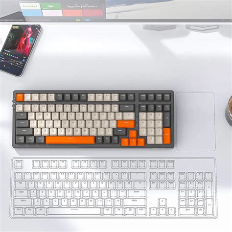 Teclado Mec Nico Sem Fio K Hot Swappable Tipo C Fio Para Esports Jogos Escrit