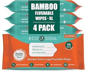 Eco Soul Compostable Bamboo Premium Flushable Wipes Pack Of