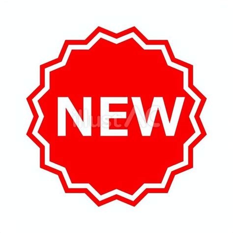 ギザギザNEWアイコン2_赤イラスト - No: 24297100｜無料イラスト・フリー素材なら「イラストAC」