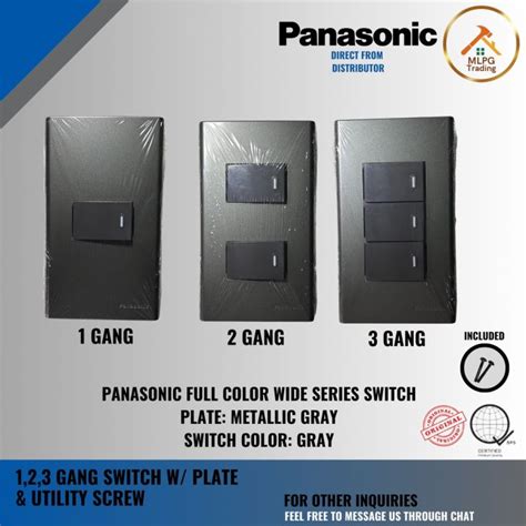 Panasonic Full Color Wide Series Switch Metallic Gray Gang Set