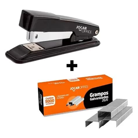 Kit Grampeador De Metal Caixa 5 000 Grampos Jocar Office