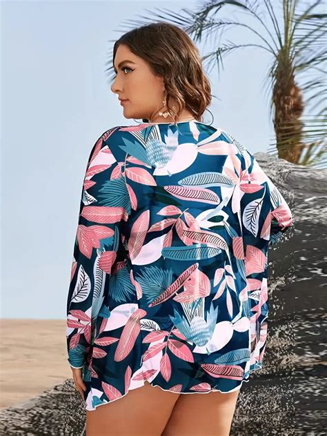 Plus Size Boho Bikini Piece Set