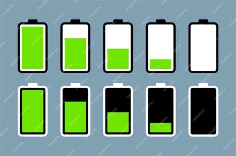Premium Vector | Vector Battery Level Indicator Set