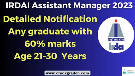 Irdai Assistant Manager Notification Details Youtube