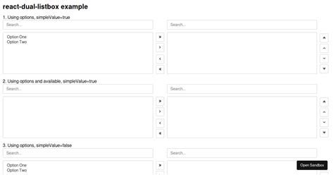 React Dual Listbox Example Forked Codesandbox