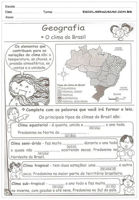 25 Atividades de Geografia para o 5º ano Escola Educação