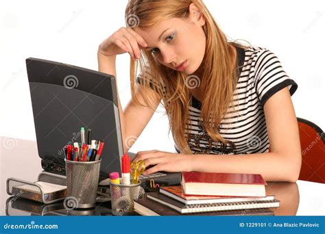 Tired Of Studying Stock Image Image Of Blonde Lazy Eyes
