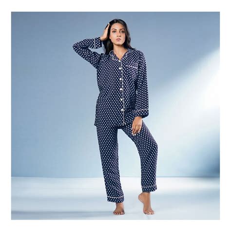 Buy Basix Women Loungewear Navy White Polka Dots Pack Set Lw