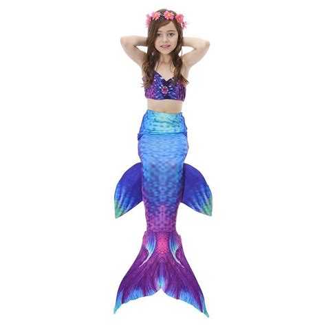 Pcs Halter Flipper Mermaid Tail Swimsuit Sea Maid Princess Bikini Swimming Set N