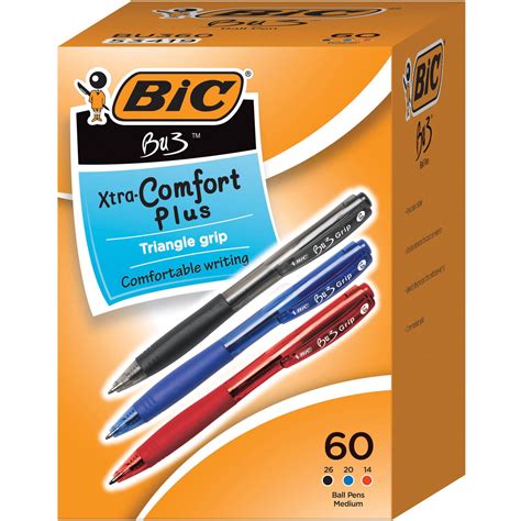 Buy BIC BU3 Comfort Grip Retractable Ballpoint Pens Medium Point 1 0