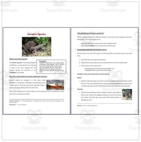 Invasive Species Digital Science Reading Article Grades 5 7 By