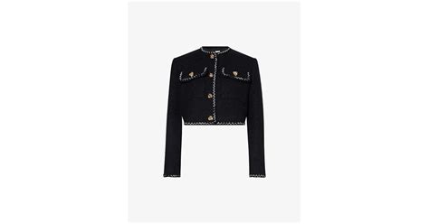 Alexander McQueen Exposed stitching Bouclé texture Wool blend Jacket in