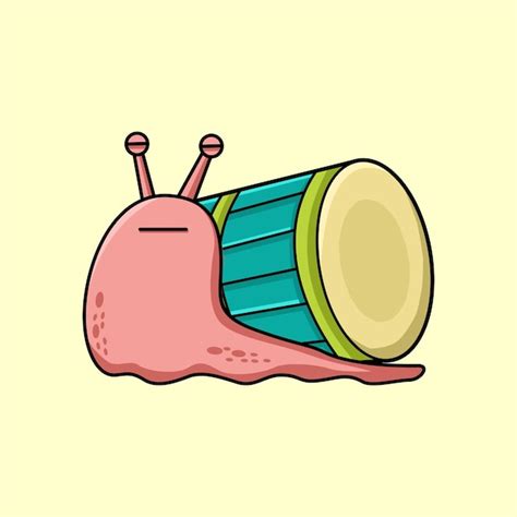 Ilustração de um caracol bonito andando em rosa Vetor Premium