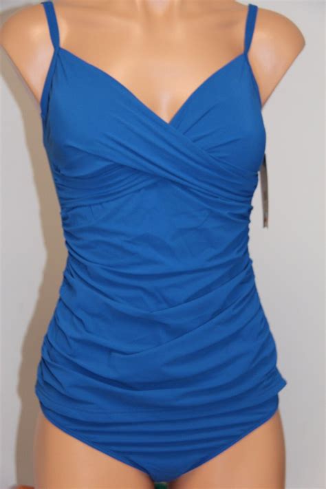 NWT Profile Swimsuit Tankini Bikini 2pc Set Sz 10 Ocean Blue EBay