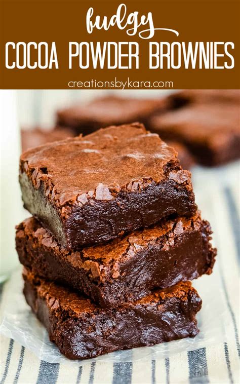 Fudgy Cocoa Powder Brownies Recipe - Creations by Kara