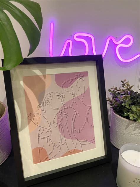 Sapphic Art Lesbian Art Women Kissing Art Feminist Etsy