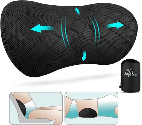 Amazon.com: Life Design Memory Foam Lumbar Support Pillow for Enhanced ...