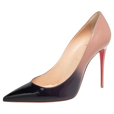 Christian Louboutin Black Nude Patent Leather Kate Pumps Size 41 At 1stDibs