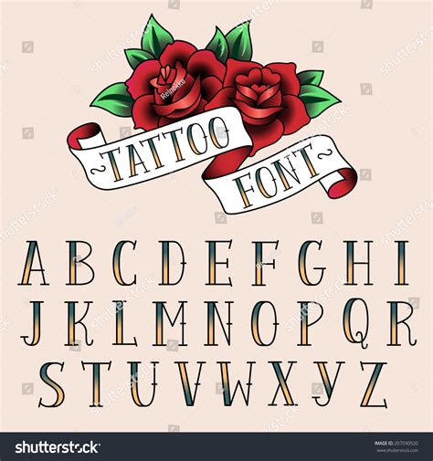 Set Tattoo Style Letters Alfabeth Your Stock Vector (Royalty Free ...