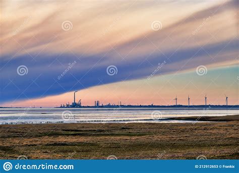 Ebb Tide Road On The Wadden Sea To The Island Mandoe Esbjerg Denmark