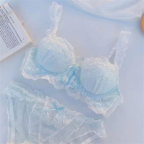 Underwear Set Lace Panties Push Up Bra Wireless Lingerie Women S Comfortable Panty Gathered