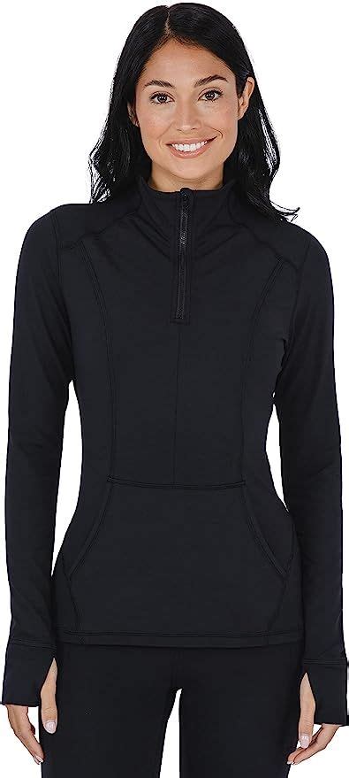 Yogalicious Nude Tech Half Zip Long Sleeve Jacket With Front Pockets