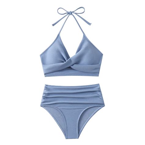 Beai Swim Suits For Women Shorts Metallic Bikini Set High Waist Swimwear For Women