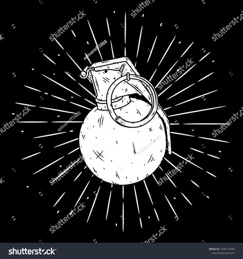 Vector Illustration Grenade Used Poster Banner Stock Vector Royalty