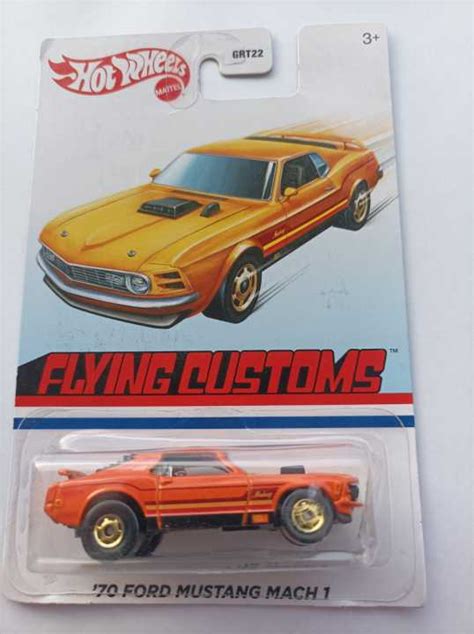 Hot Wheels 70 Ford Mustang Mach 1 Orange Flying Customs Lazada