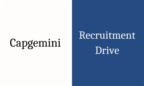 Capgemini Off Campus Drive For Software Engineer