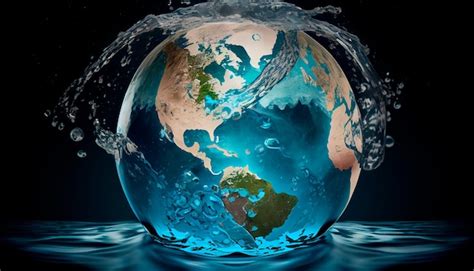 Agua Do Planeta Terra - Dia mundial da água Globe Concept design para o planeta Terra feito de ...