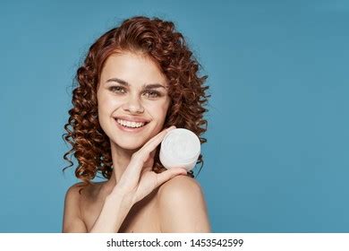 Cheerful Charming Woman Curls Naked Shoulders Stock Photo 1453542599 Shutterstock