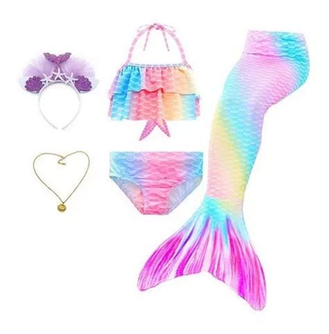 Traje De Baño Niñas Cola De Sirena Bikini Cosplay Nadar Ropa Cuotas sin interés
