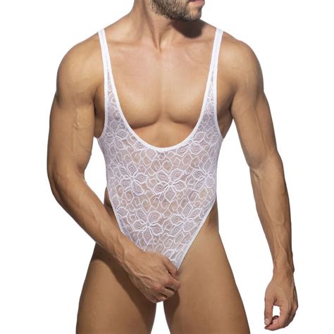 Men S Silk Satin Bodysuit Sexy Sheer Lingerie Sissy Night Mesh Leotard Underwear EBay