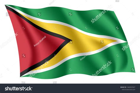 Guyana Flag Isolated National Flag Of Guyana Royalty Free Stock Vector 1080507827