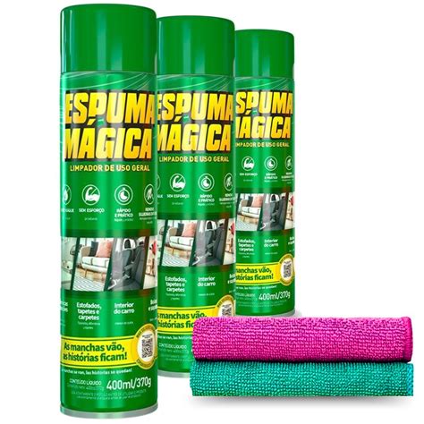 Kit Espuma Magica Spray Limpa Seco Proauto Panos Microfibra Ml