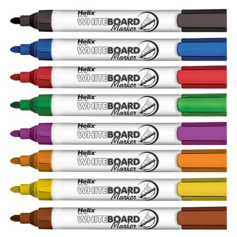 Helix Bullet Tip Whiteboard Marker Assorted Pk