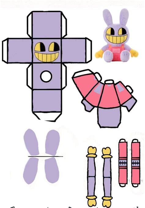 Jax Plush Digital Circus Papercraft Figuras Geometricas Para Armar